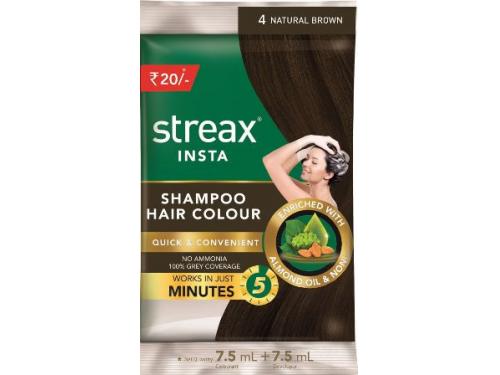 Order online Streax Insta Shampoo Hair Color Natural Brown 4 in Dahod  QuickSuvidha