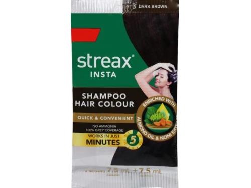 Order online Streax Insta Shampoo Hair Color Dark Brown 3 in Dahod  QuickSuvidha